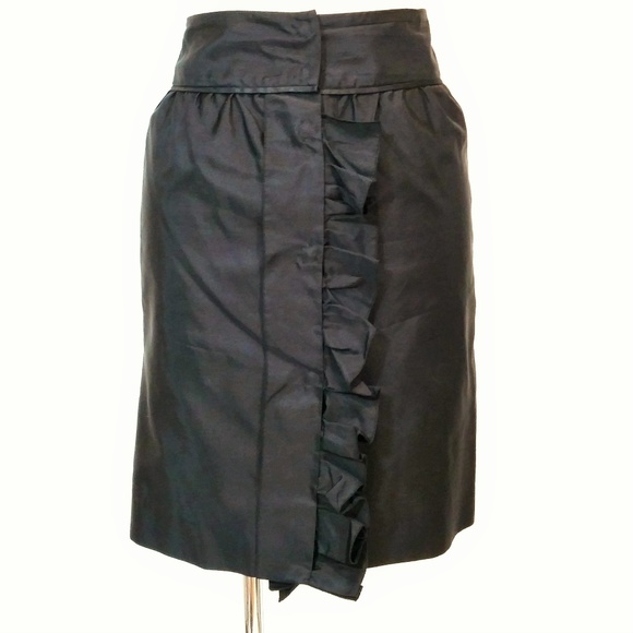 Prada Dresses & Skirts - Prada Black Silk Taffeta Straight Skirt Wrap
